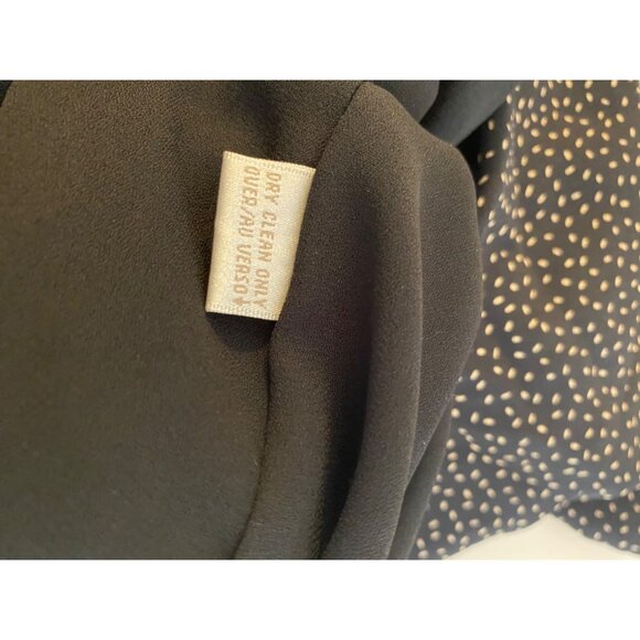 Dana Buchman Midi Dress Black White Dots Short Sleeve Collared Buttons up Silk - Picture 5 of 10